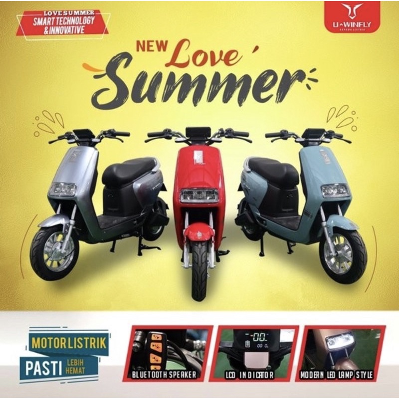 Sepeda Motor Listrik Uwinfly New Love Summer GT GN LN Pro Drum bisa STNK BPKB X6 Garansi-4