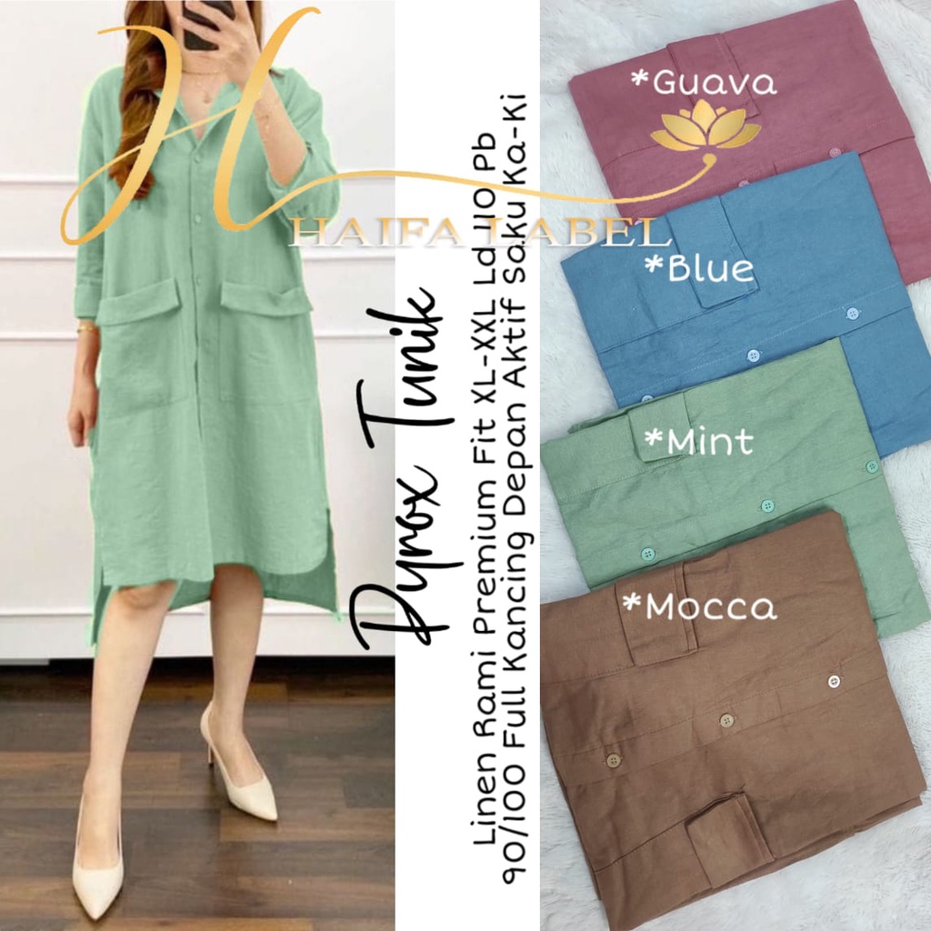 PAKAIAN WANITA BAHAN LINEN PREMIUM BUSANA ATASAN WANITA HIGHT QUALITY TUNIK FULL KANCING DEPAN TUNIK