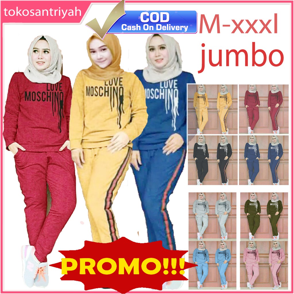 Grosir Seragam Senam Jumbo Trening Muslimah Set Baju Olahraga Muslimah Jumbo Stelan Training Senam L Shopee Indonesia