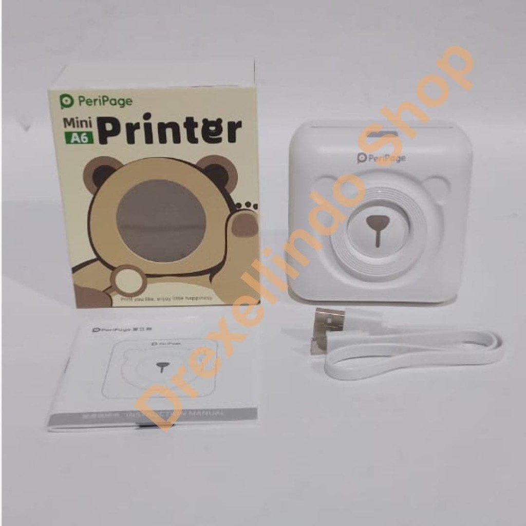 PERIPAGE PRINTER THERMAL PHOTO A6 203 DPI BLUETOOTH PORTABLE 58MM