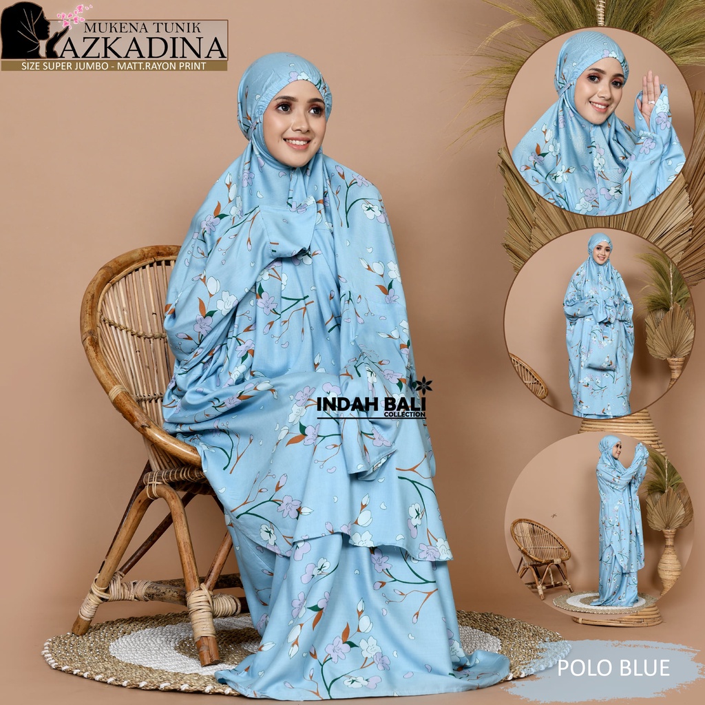 Mukena Bali Tunik berlengan Super jumbo Smoke dan motif