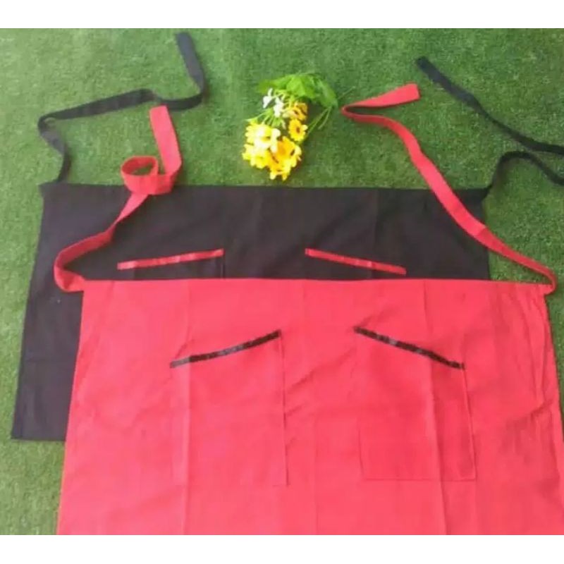 celemek apron setengah badan bahan drill