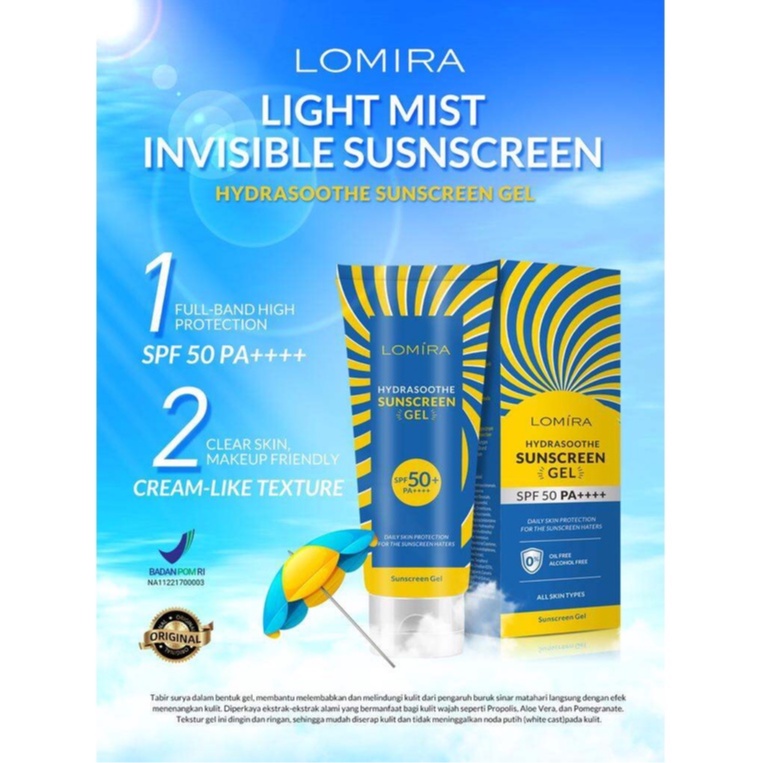 New ! LOMIRA Hydrasoothe Sunscreen Gel SPF50 PA++++