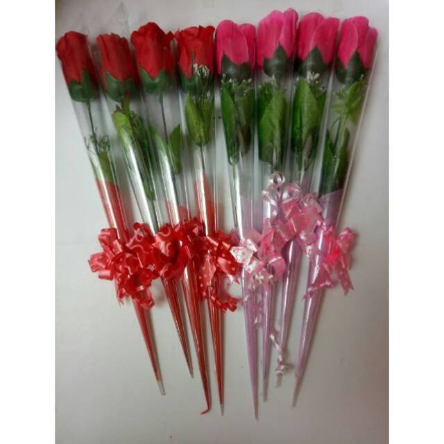 Bunga Mawar Setangkai Plastik Buat Hadiah Valentine Hadiah Guru Hadiah Pacar Dll Shopee Indonesia