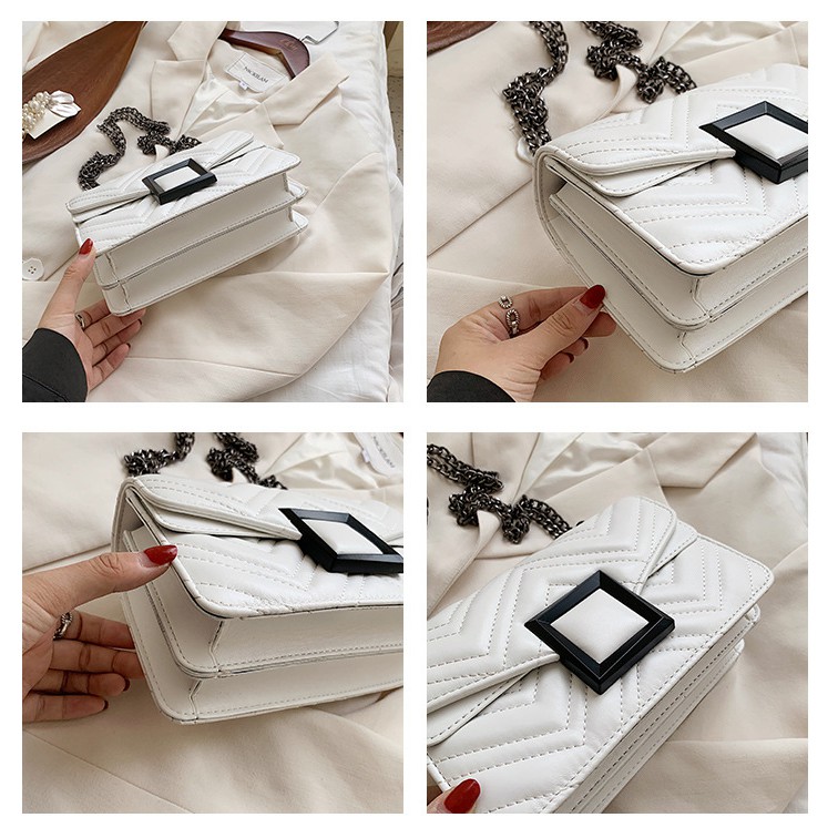 BJ2732 - BLACK/KHAKI/RED/WHITE - TAS SLEMPANG TALI RANTAI TAS WANITA FASHION IMPORT MODIS ELEGAN TERMURAH TERLARIS TERBARU BAGSTORE JAKARTA TAS BATAM BQ2902 CR7438 LT1359 JT732