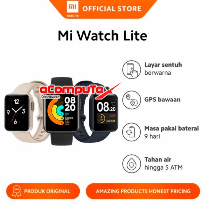 XIAOMI MI WATCH LITE SMARTWATCH NAVY BLUE ORIGINAL GARANSI RESMI