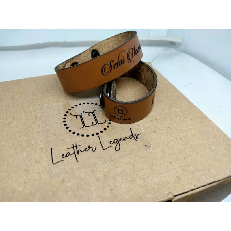 gelang kulit asli free nama / gelang kulit asli custom