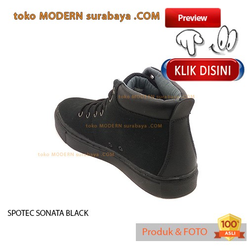 SPOTEC SONATA BLACK sepatu sekolah sneakers kasual