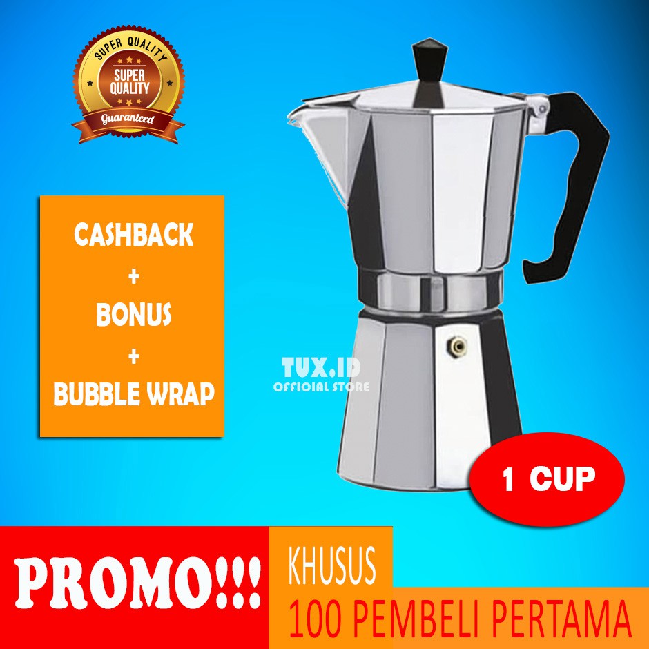 Jual MOKAPOT Moka Pot 1 Cup 50ml Moca Pot Kopi Espresso (Alat Kopi 2