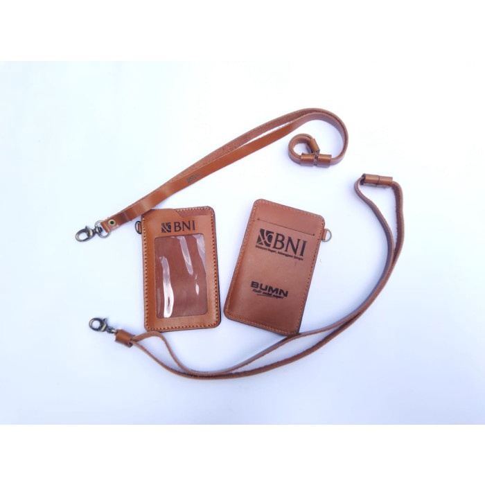 

Terbatas Name Tag Id Card Holder Logo Bni Kulit Asli Free Lanyard Bagus