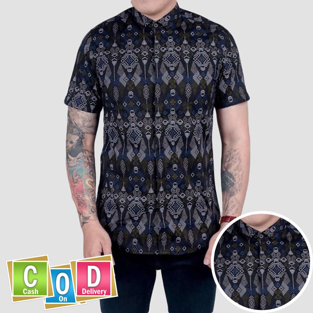 BATIK COUPLE AYAH DAN ANAK SLIMFIT KATUN STRETCH CASUAL/FORMAL BATIK COUPLE BANYAK DICARI MOTIF TORPEDO HITAM