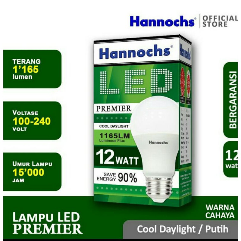 Lampu Led Hannochs 12w/12 Watt Premier Bolam