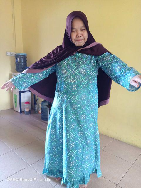 Daster Gamis Batik Murah Lengan Panjang Ld 110 Pjg 140 Kombinasi Renda