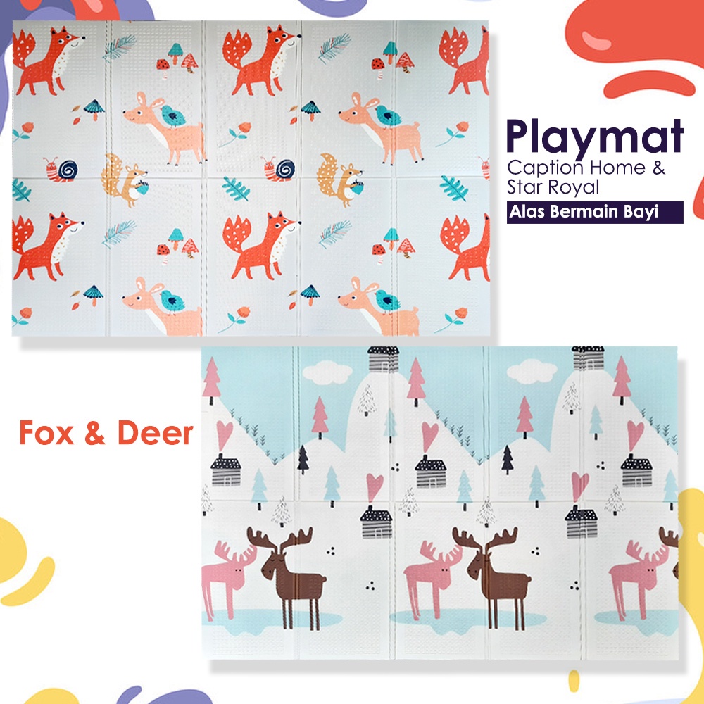 150x195 cm PLAYMAT BABY &amp; PLAYMAT BABY PREMIUM 150x200 cm Alas Bermain Bayi Anak  play mat matras motif bolak balik