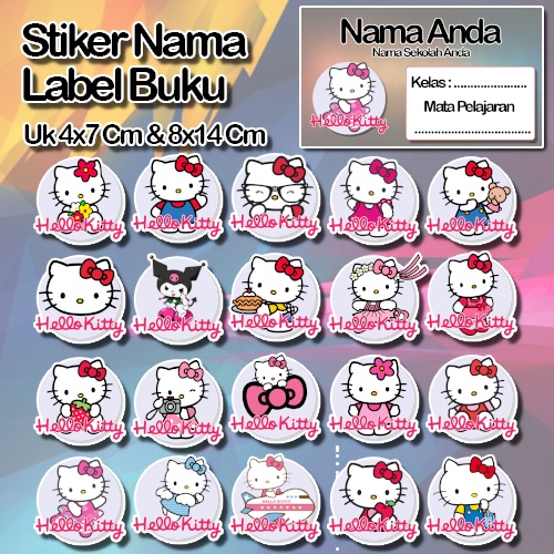 

Stiker hello kitty helo kity kiti animasi kucing lucu cute Karakter Lucu Custom Lebel Nama cromo murah 20 Varian berbeda Sticker Pelajaran Mapel buku anak sekolah No 7