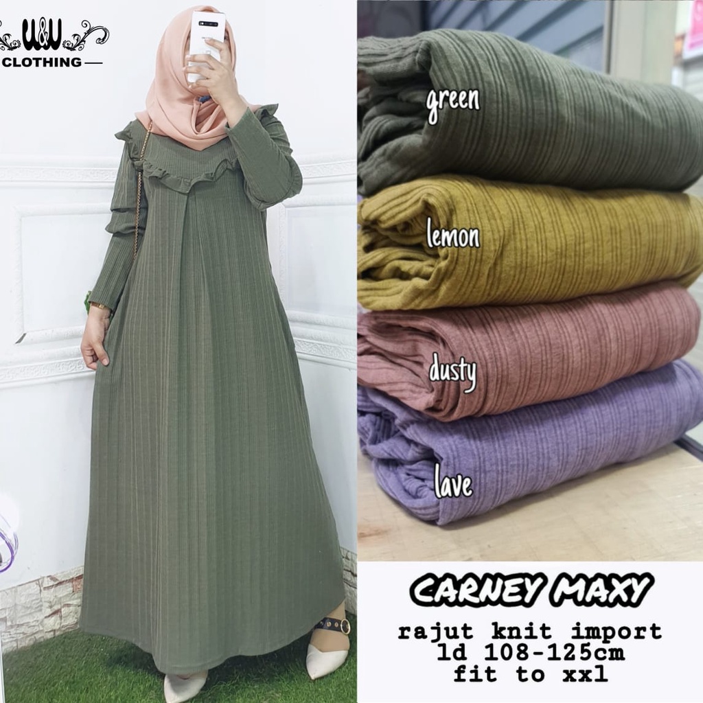 Elmecca Gamis Jumbo Ld 125 Bahan Rajut Knit Import Polos Premium Big Size XXXL Tebal Adem Kekinian