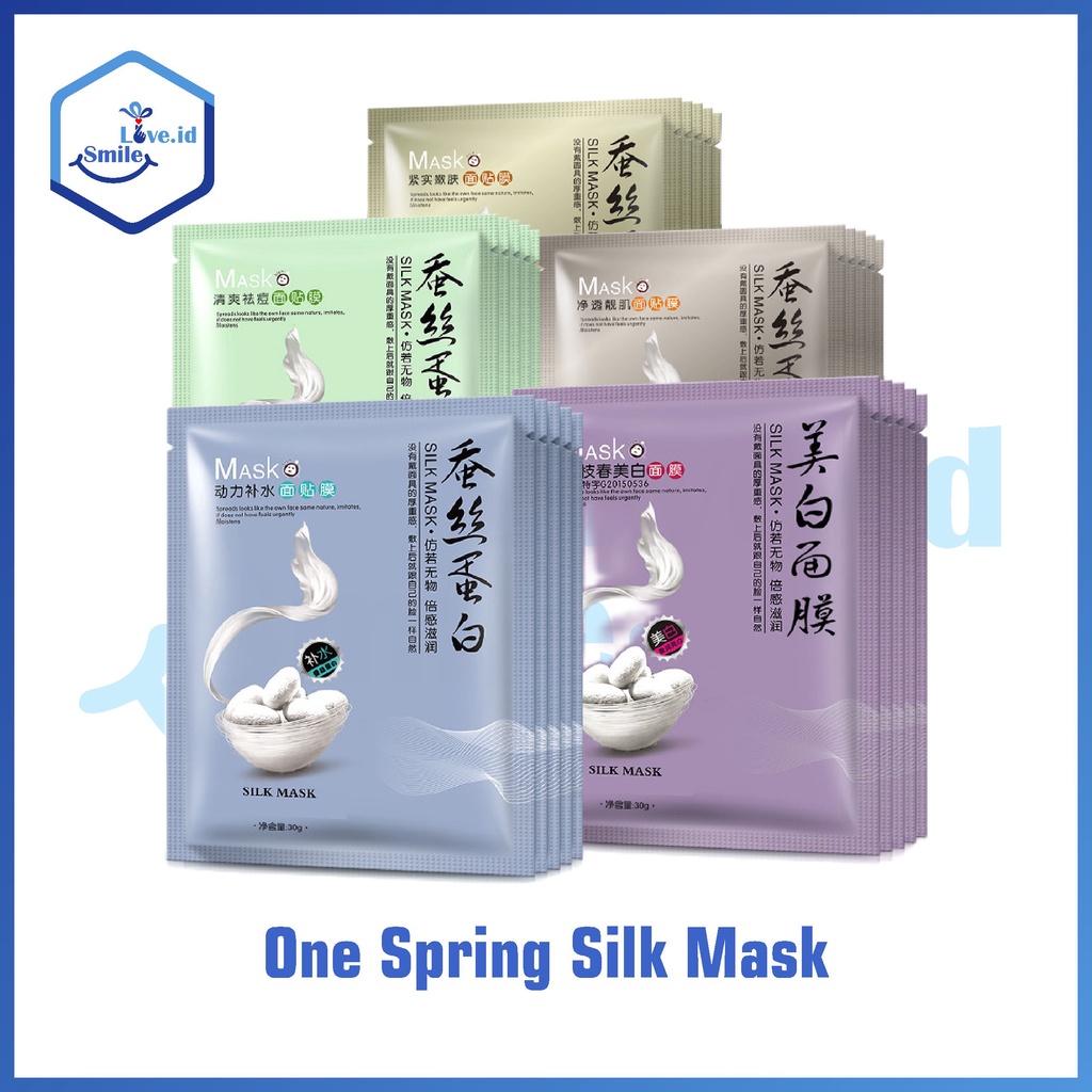 ONE SPRING Silk Mask Facial Face 5 Varian Masker Wajah Sutera Cantik Original Bisa COD OSS01