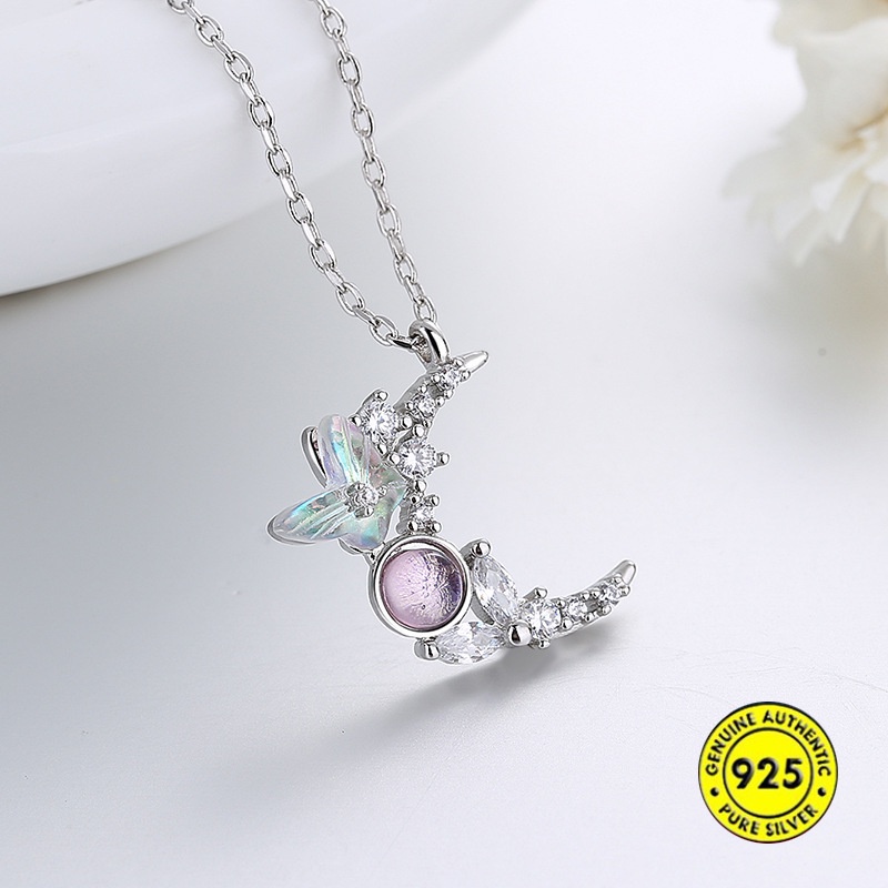 Kalung Moonstone Butterfly Moonstone Untuk Wanita