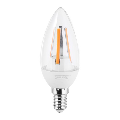 LEDARE Bohlam led e14 400 lumen, peredupan hangat/chandelier bening isi 1 pcs