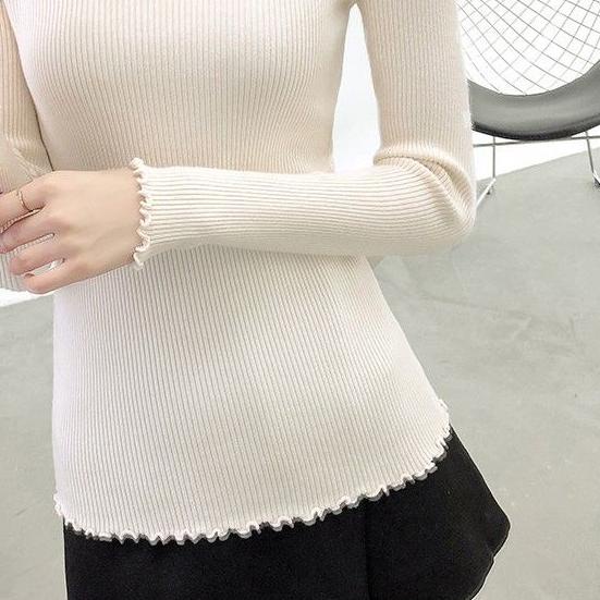 ☎ Inner Kriwil Rajut wanita / Baju Dalaman Kriwil Knit lengan panjang / Rajut Manset Wanita ▼