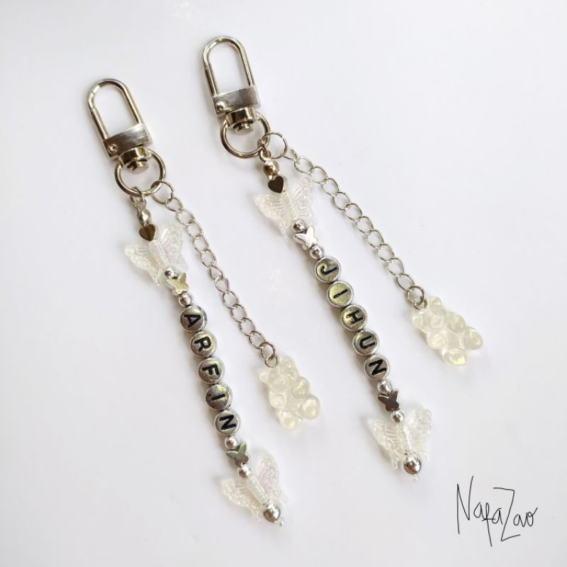 Beads keychain manik / keyring custom /gantungan kunci / gantungan handphone / phone hook phone stra