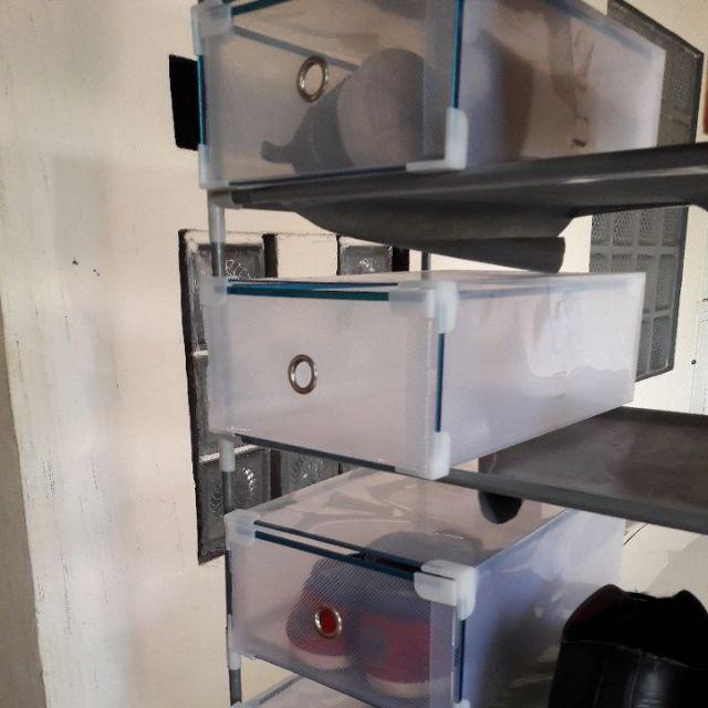 [lis Silver] Shoes Box Silver Frame Transparant