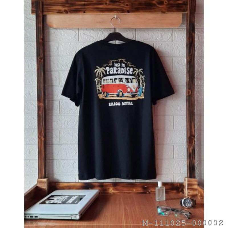 KAOS ATASAN PENDEK PRIA ERIGO HITAM VTEN-1624