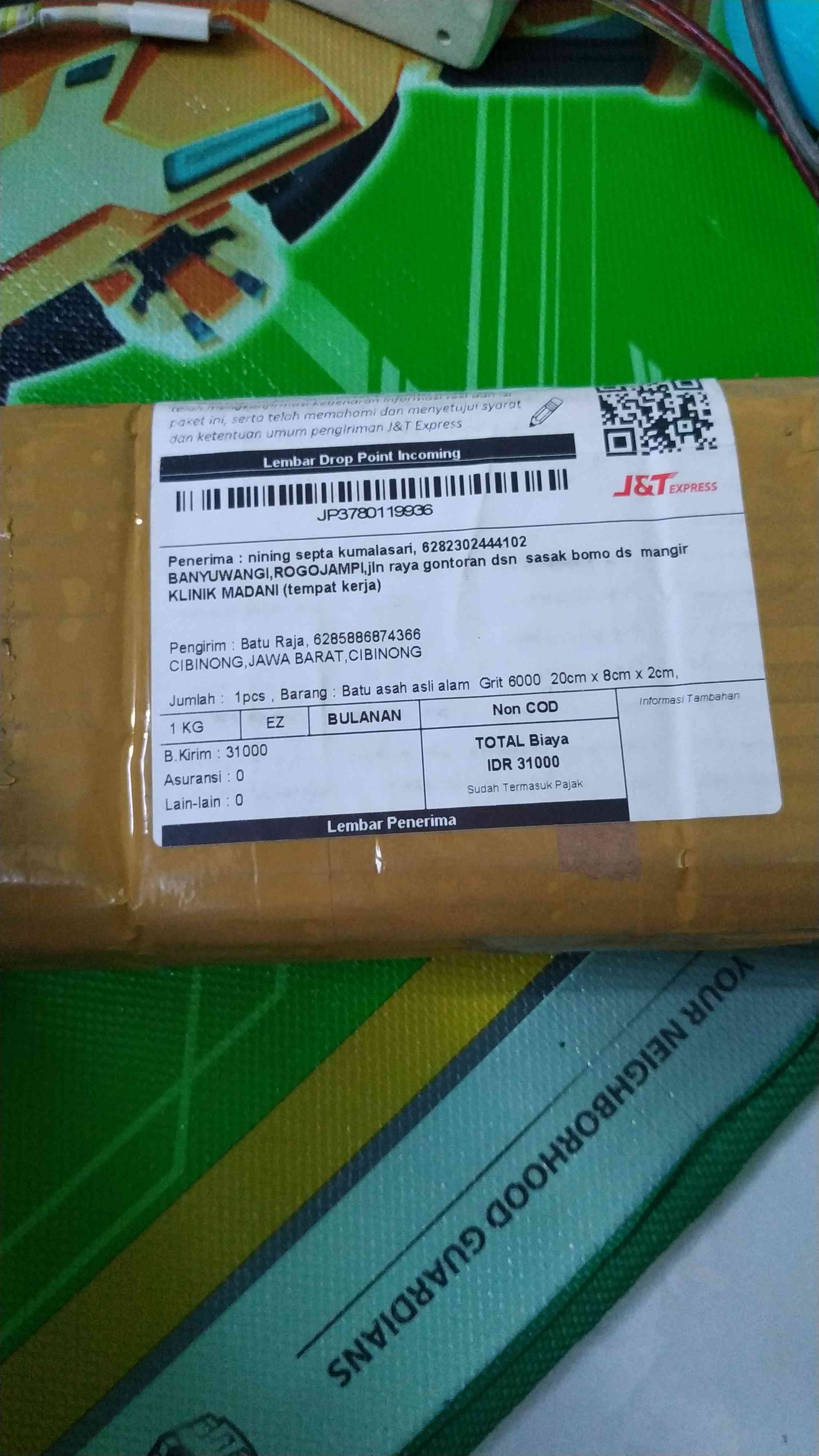 Batu Asah Asli Alam. Grit 6000. 20cm X 8cm X 2cm