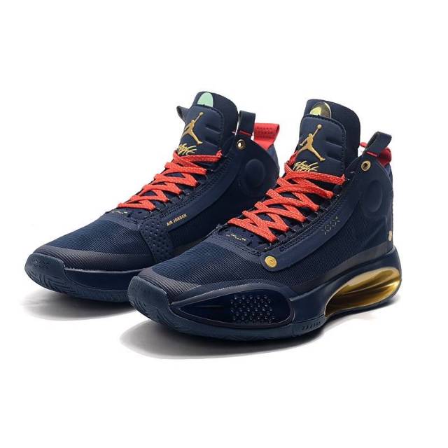 navy blue and gold shoes