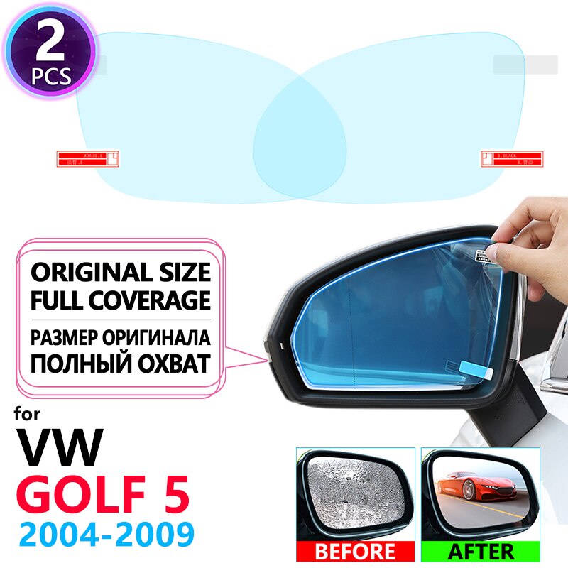 Film Pelindung Kaca Spion Mobil Volkswagen VW Golf 5 MK5 2004~2009 1K Full Cover Anti Kabut / Hujan
