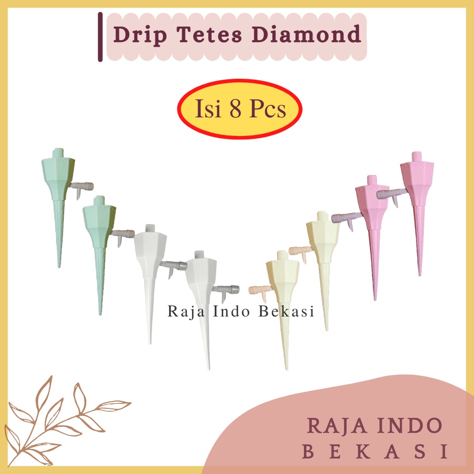 8 PcsDrip Tetes Diamond Drip Tetes Air Sistem Irigasi Tutup Botol Penyiram Tanaman