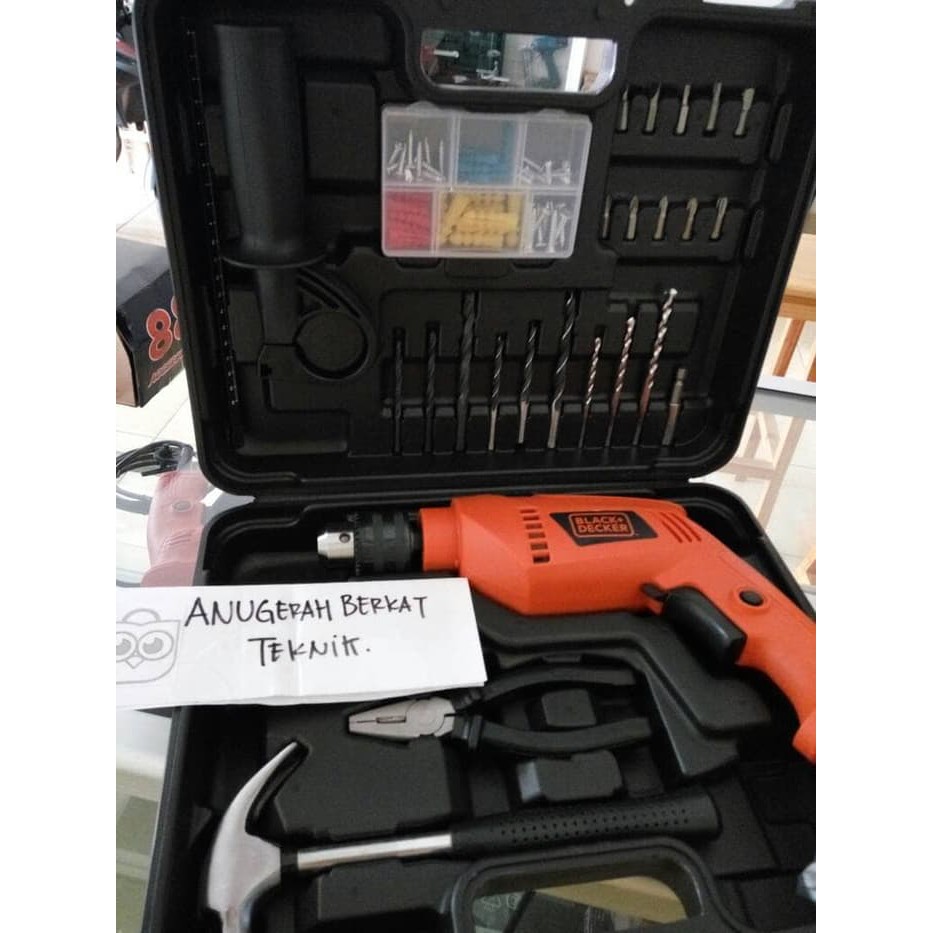 Paket Black Decker bor beton bor listrik asesoris mata bor lengkap