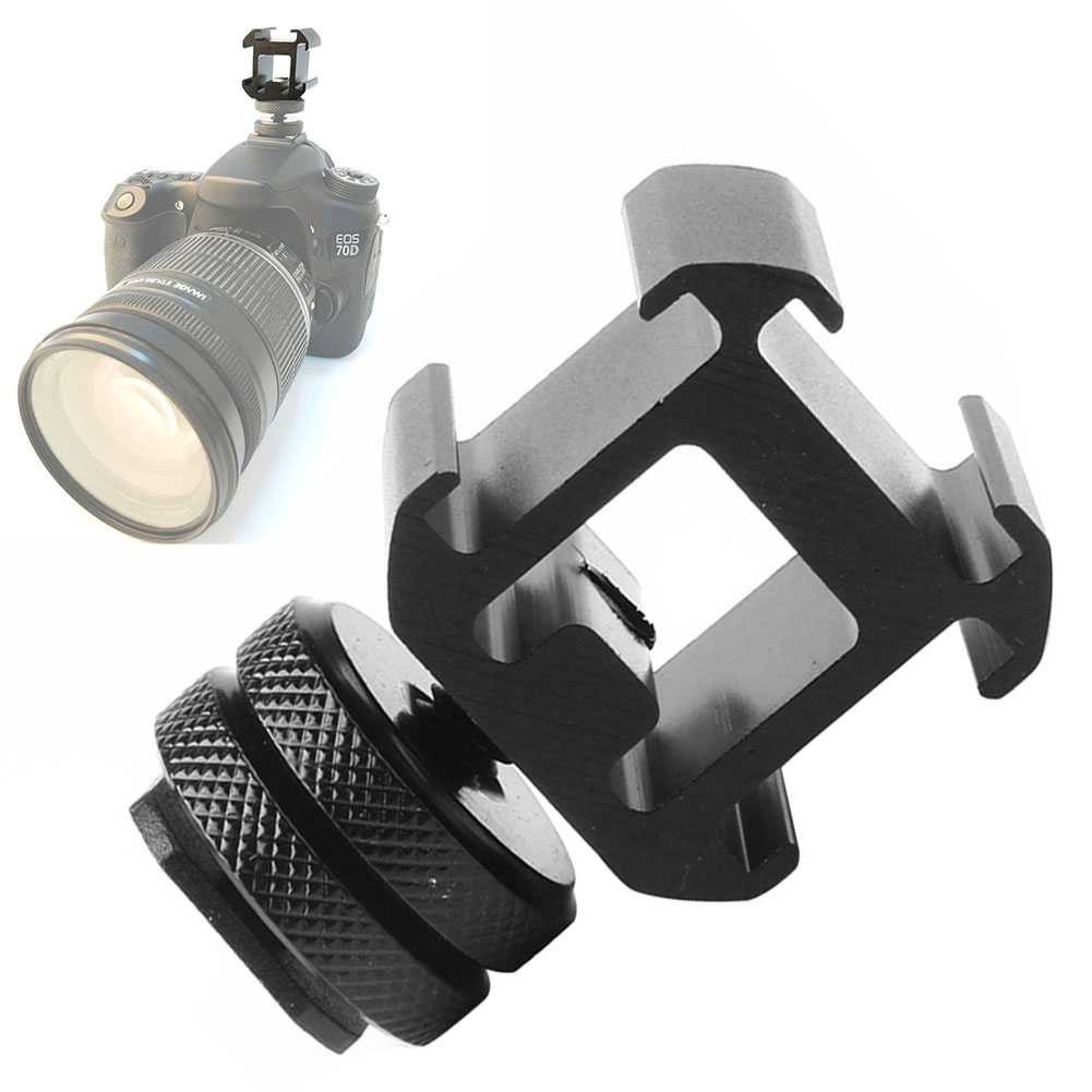 Camera Mount Hot Shoe 3 Head Extend Port Kamera DSLR Lighting