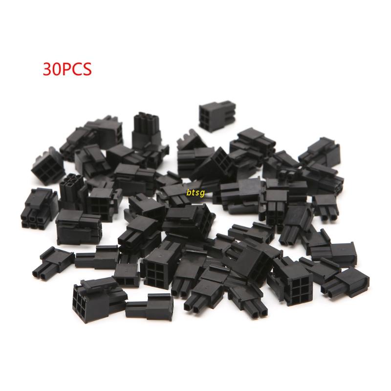 Btsg 30pcs Casing Power Konektor Male 6 + 2 Pin 4.2mm Bahan Plastik Untuk Kartu Grafis PC PCI-E