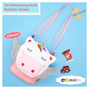 Mairu Tas Sekolah Anak Boneka Karakter Binatang Zoo Edition  Selempang Sling Bag 8802 Bonus Kacamata Anti Radiasi Anak P5037