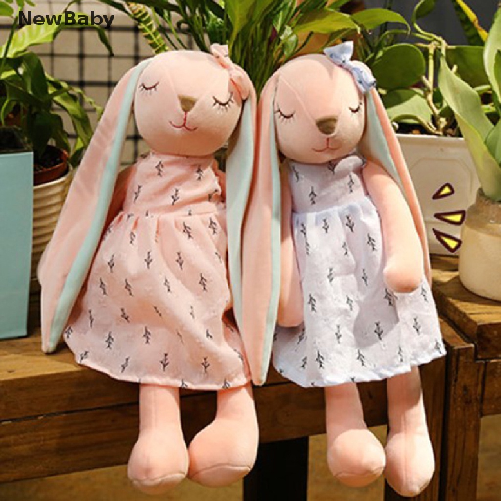 Mainan Boneka Kelinci Telinga Panjang Bahan Plush Untuk Bayi