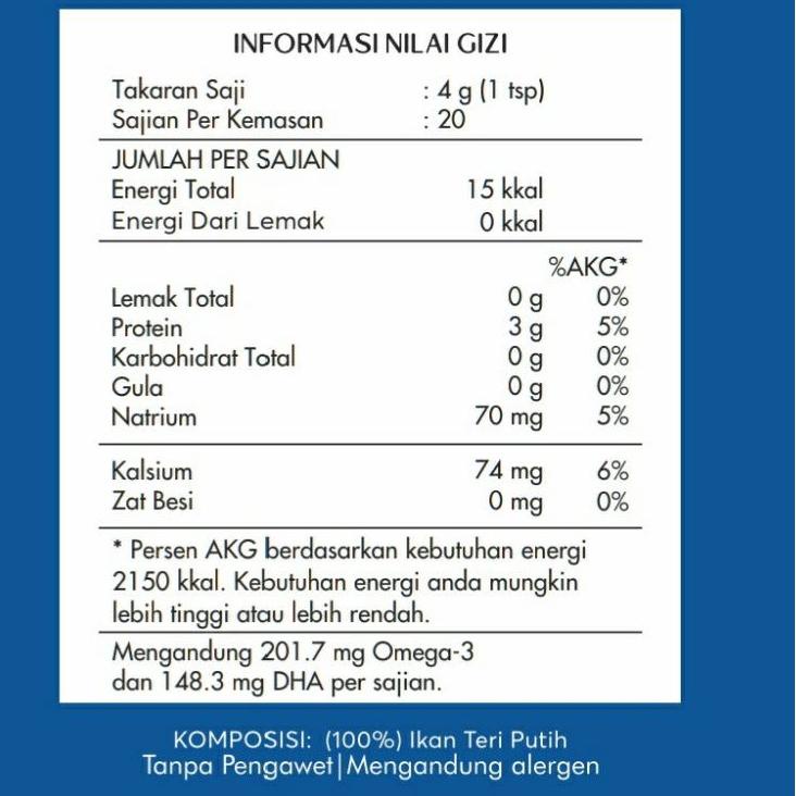 

⚡️Original⚡️ Crystal of the Sea - (20GR) BPOM Certified White Anchovy Powder / Bubuk Ikan Teri Nasi / Whitebait grosir