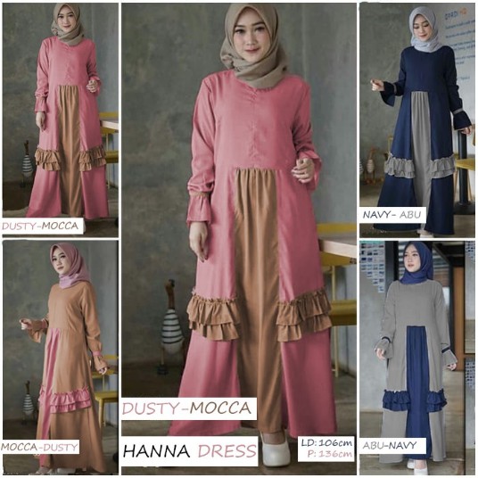BajuMuslim Promo gamis HANNA DRESS Gamis Polos Gamis Jumbo DressMuslim Fashionmuslim