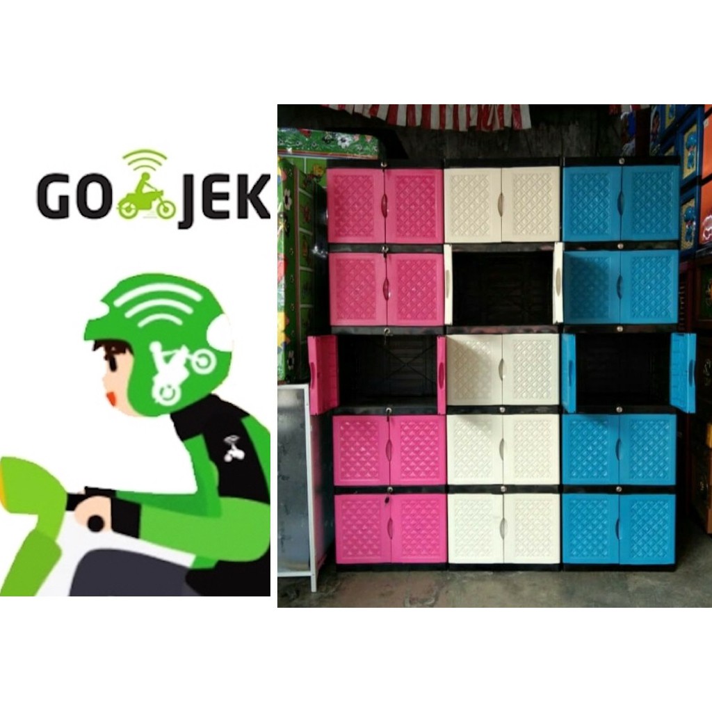 Lemari Plastik AQUOSE Mini Susun 5 Full kunci  [KHUSUS JASA KIRIM INSTAN]