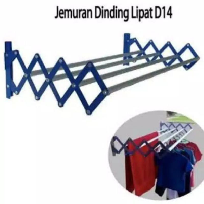 (COD) Jemuran Dinding Lipat Stainless Anti Karat / Jemuran Tarik / Jemuran Baju