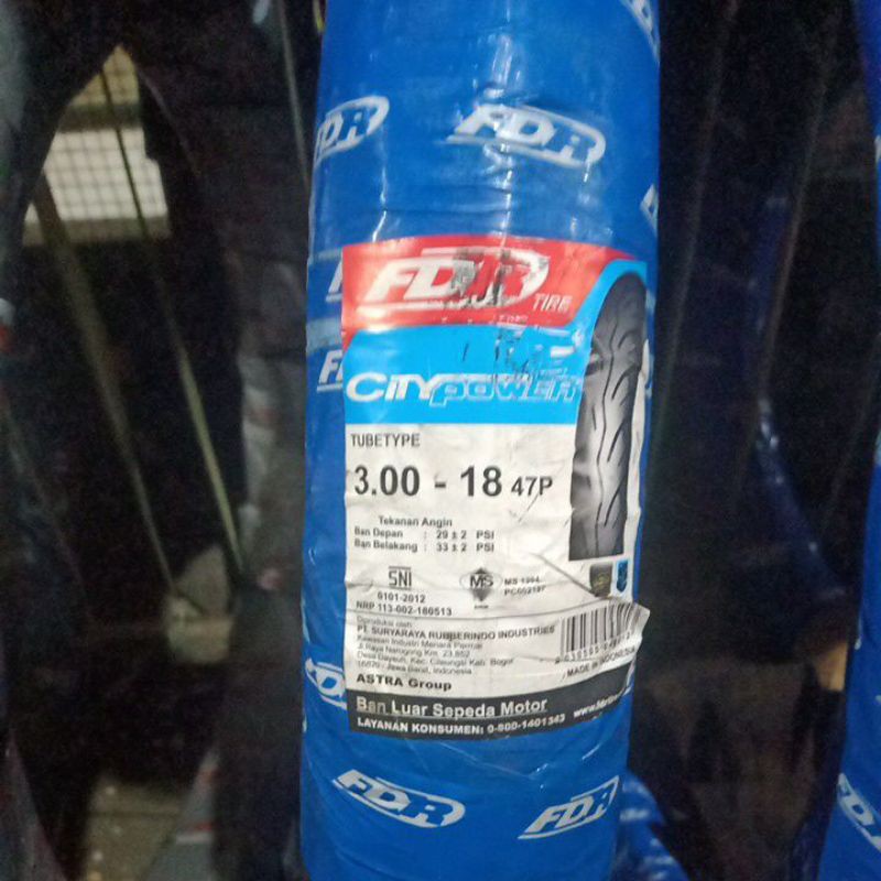 Ban Motor FDR 300-18 City Power Non Tubeless