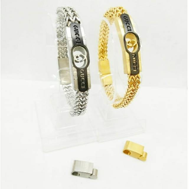 Gelang Pria Rantai Plat Titanium 316L