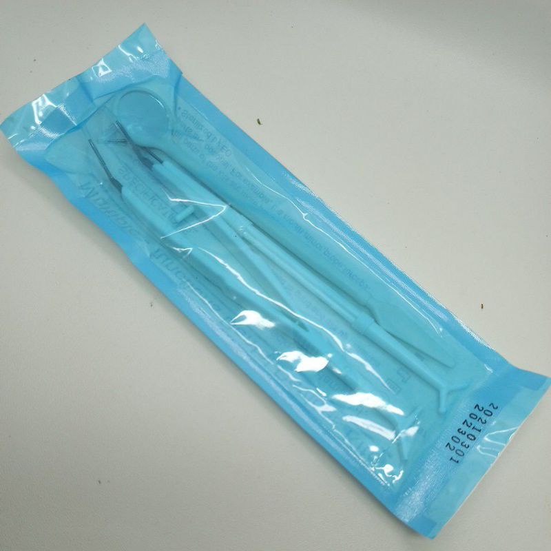 disposable dental kit plastik pinset, sonde, kaca mulut