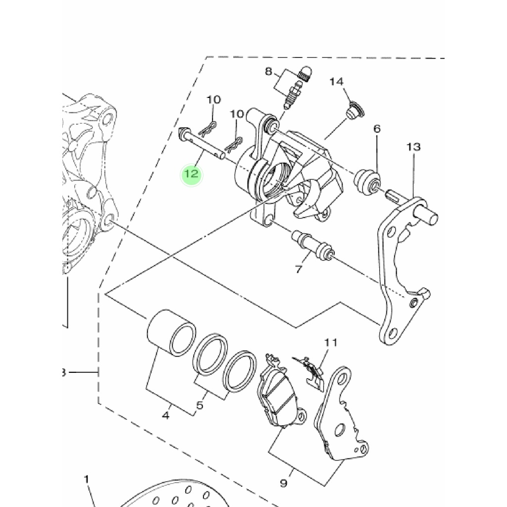 AS PIN PEN PAD TAHANAN KAMPAS REM KALIPER BELAKANG NMAX N MAX ORIGINAL YGP 5YP-F5924-00