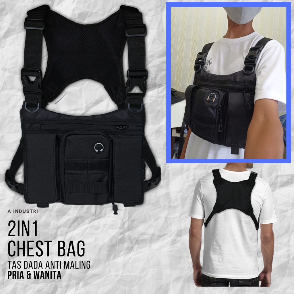 ORIGINAL Chest Bag A INDUSTRIES Tas Dada Selempang Biker Supermoto Trabas Touring Model Rompi