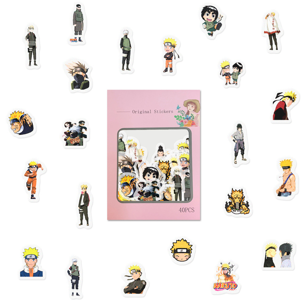 40 Japanese anime Naruto and paper hand account stickers Japanese and Korean style DIY decorative diary