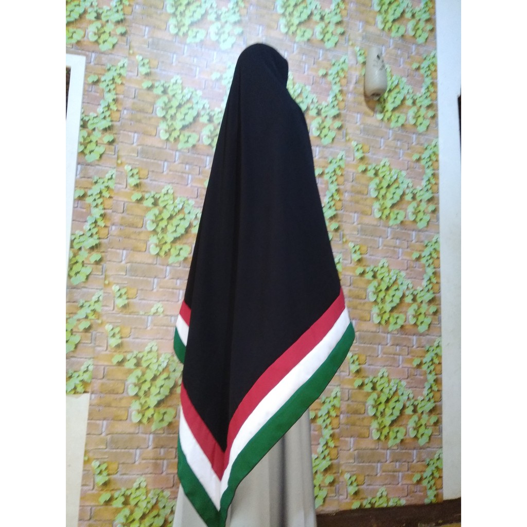 Jilbab segiempat palestin Size JUMBO palestina bendera Palestine khimar syari bergo antem krudung