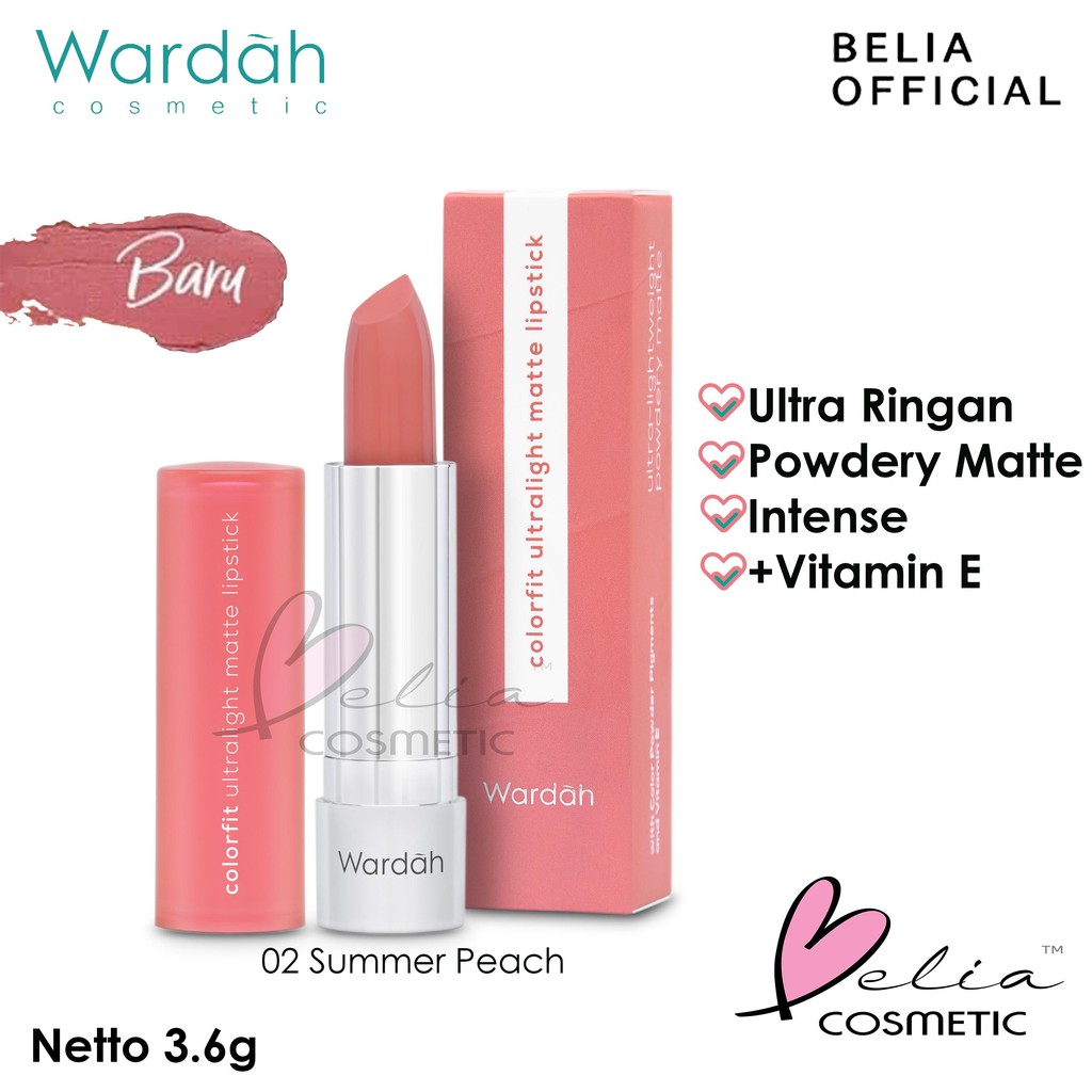 ❤ BELIA ❤ WARDAH Colorfit Ultralight Matte Lipstick 3.6g | lipstik mate wardah