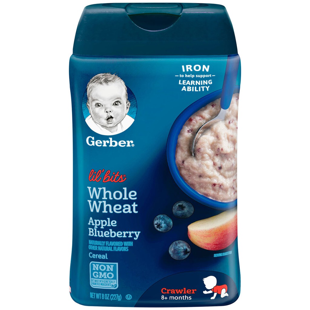 gerber lil bits whole wheat apple blueberry cereal