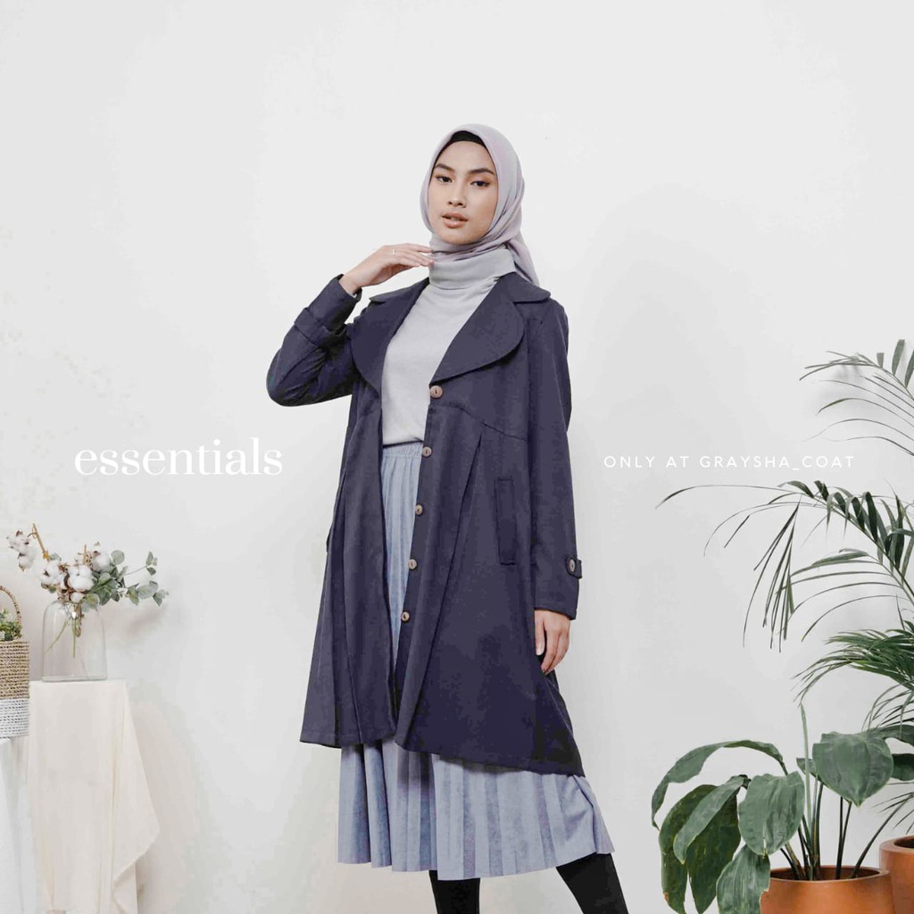 Coat Muslimah Terbaru Fashion Muslim Vimala Coat Wanita Blue